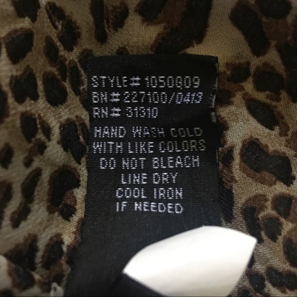 IZ Byer sheer animal print button front top. Med - Picture 9 of 9